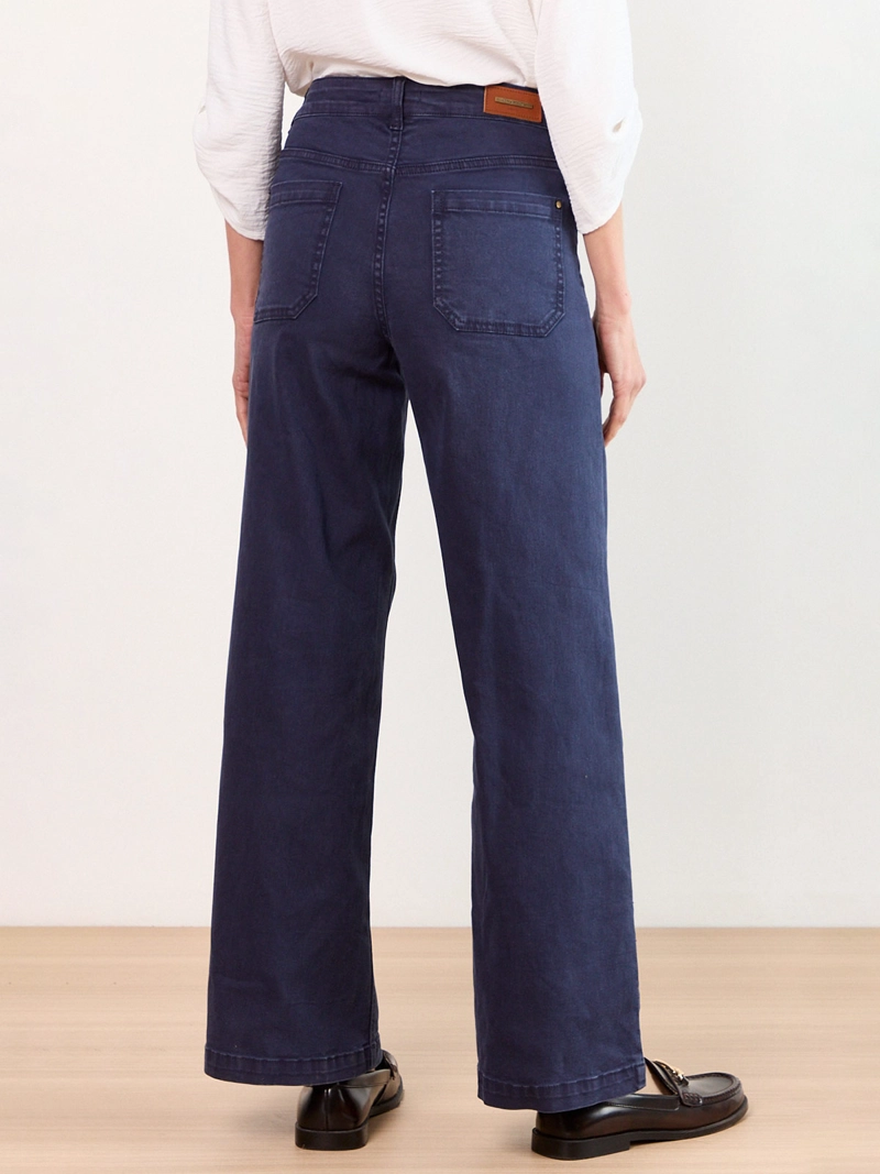 JEANS MUJER MAGRIFFE WIDELEG FIT TIRO ALTO BOLSILLOS PARCHES DELANTEROS Y TRASEROS - 3