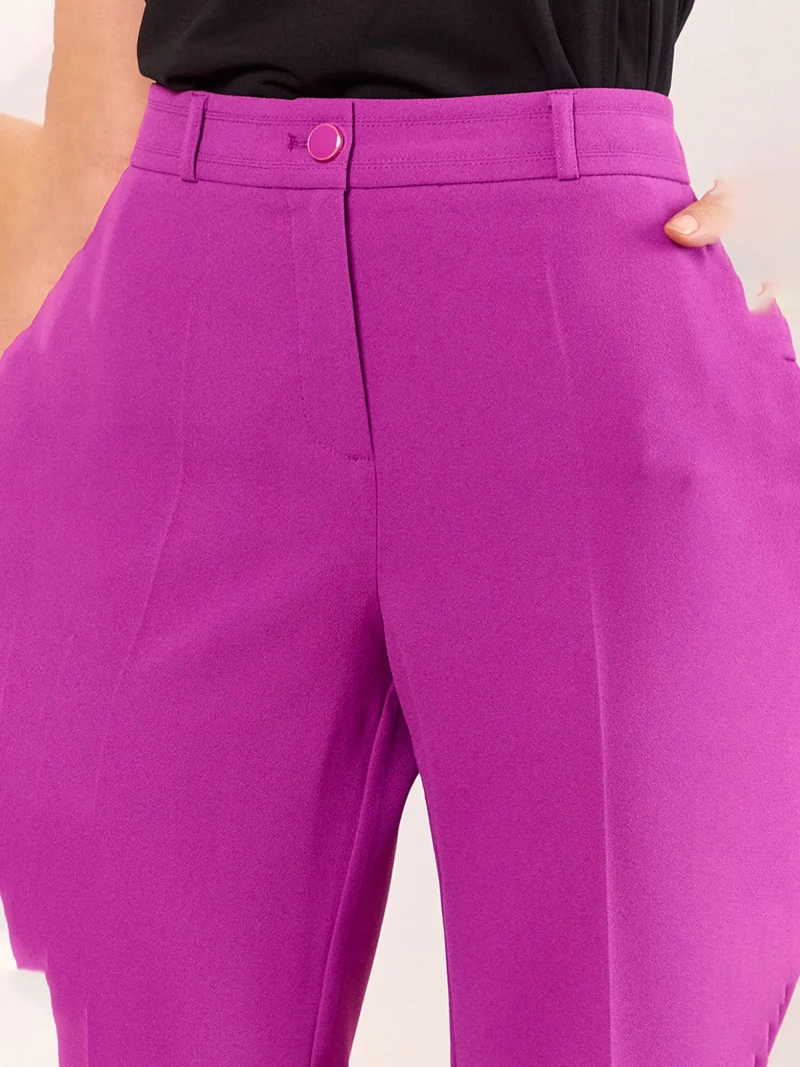 PANTALÓN MUJER MAGRIFFE CALCE CLÁSICO TIRO ALTO CON BOLSILLOS FUNCIONALES - 4