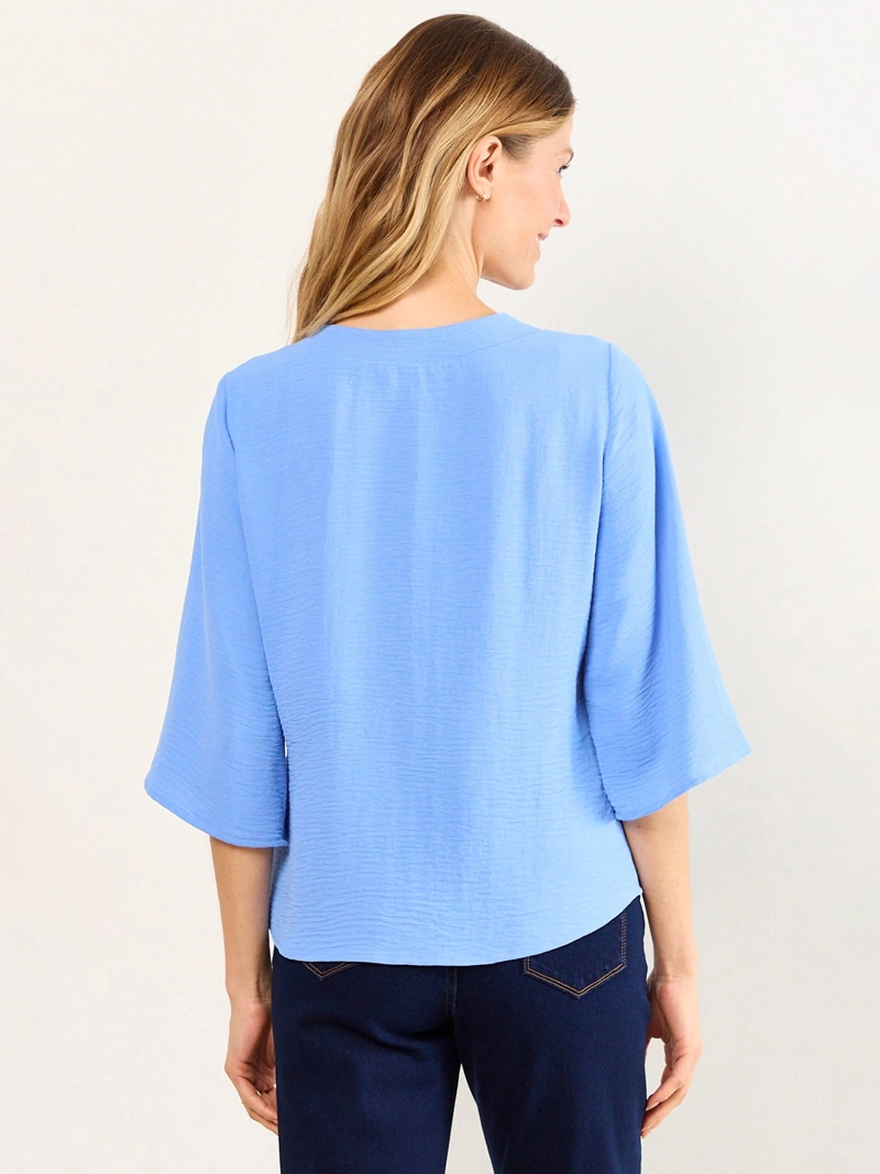 BLUSA MUJER MAGRIFFE MANGA TRES CUARTOS ESCOTE EN V - 2