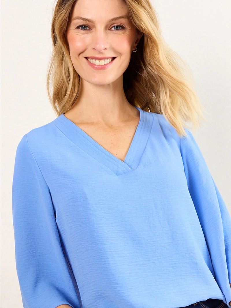 BLUSA MUJER MAGRIFFE MANGA TRES CUARTOS ESCOTE EN V - 3
