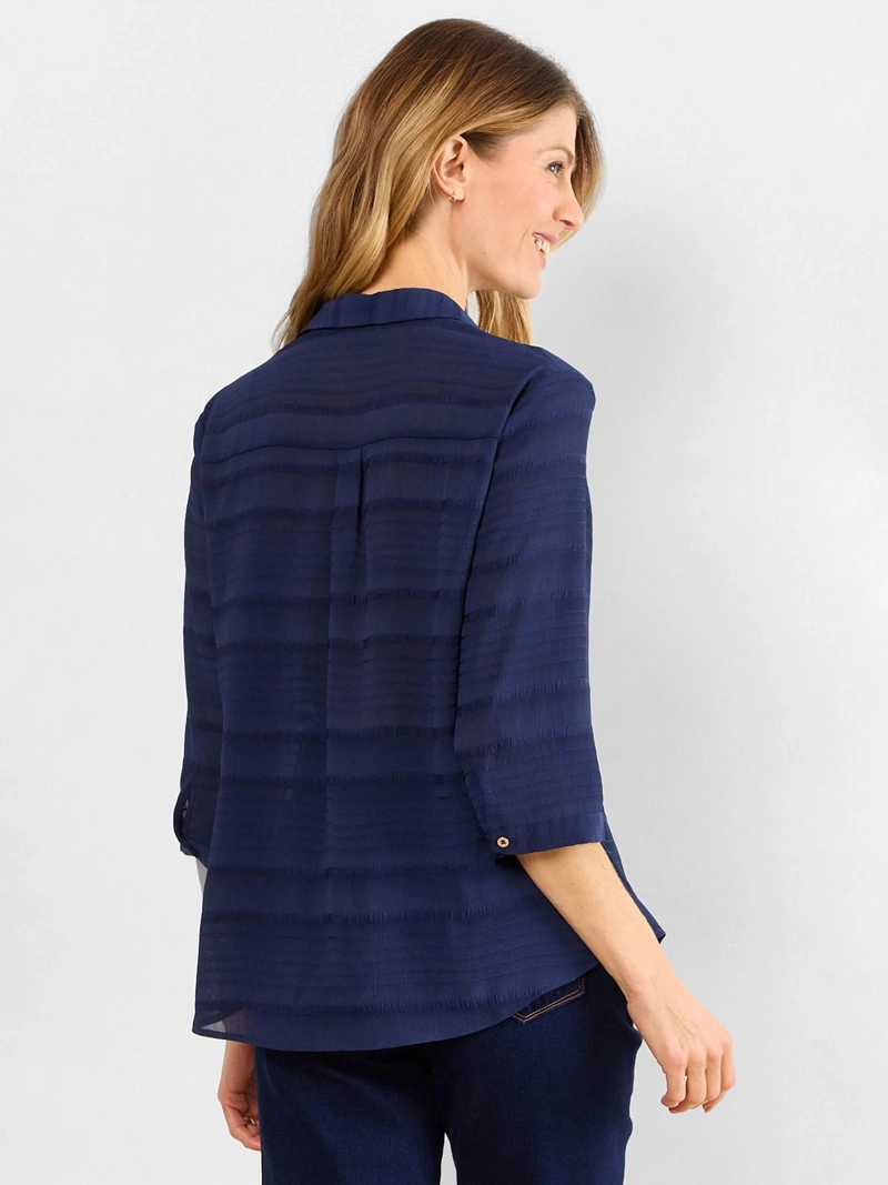 BLUSA MUJER MAGRIFFE MANGA TRES CUARTOS CUELLO CAMISERO - 2