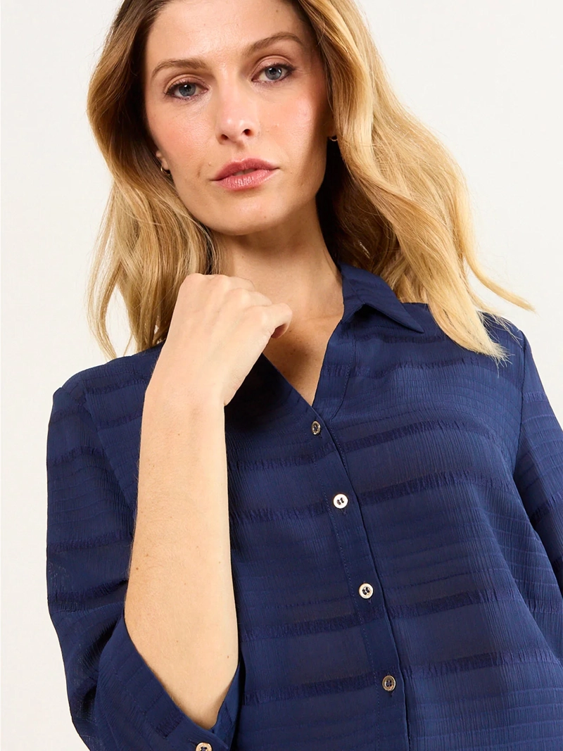 BLUSA MUJER MAGRIFFE MANGA TRES CUARTOS CUELLO CAMISERO - 3