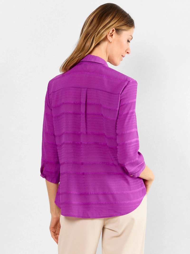 BLUSA MUJER MAGRIFFE MANGA TRES CUARTOS CUELLO CAMISERO - 2