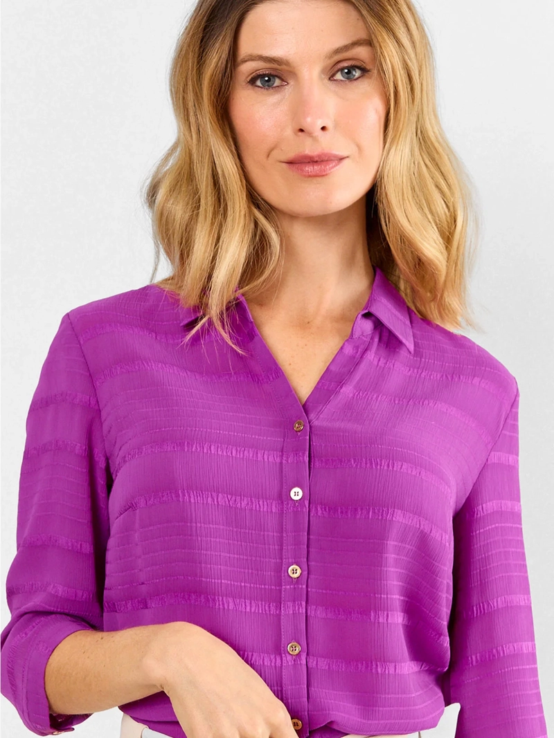 BLUSA MUJER MAGRIFFE MANGA TRES CUARTOS CUELLO CAMISERO - 3