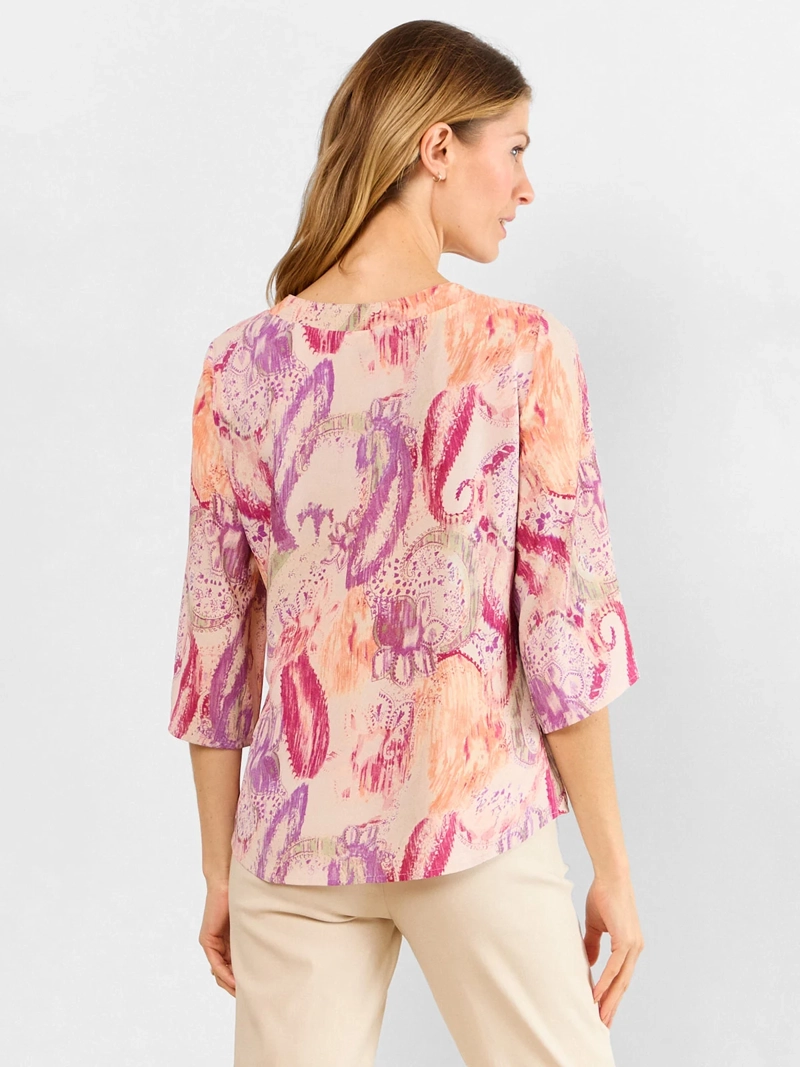 BLUSA MUJER MAGRIFFE MANGA TRES CUARTOS ESCOTE EN V - 2