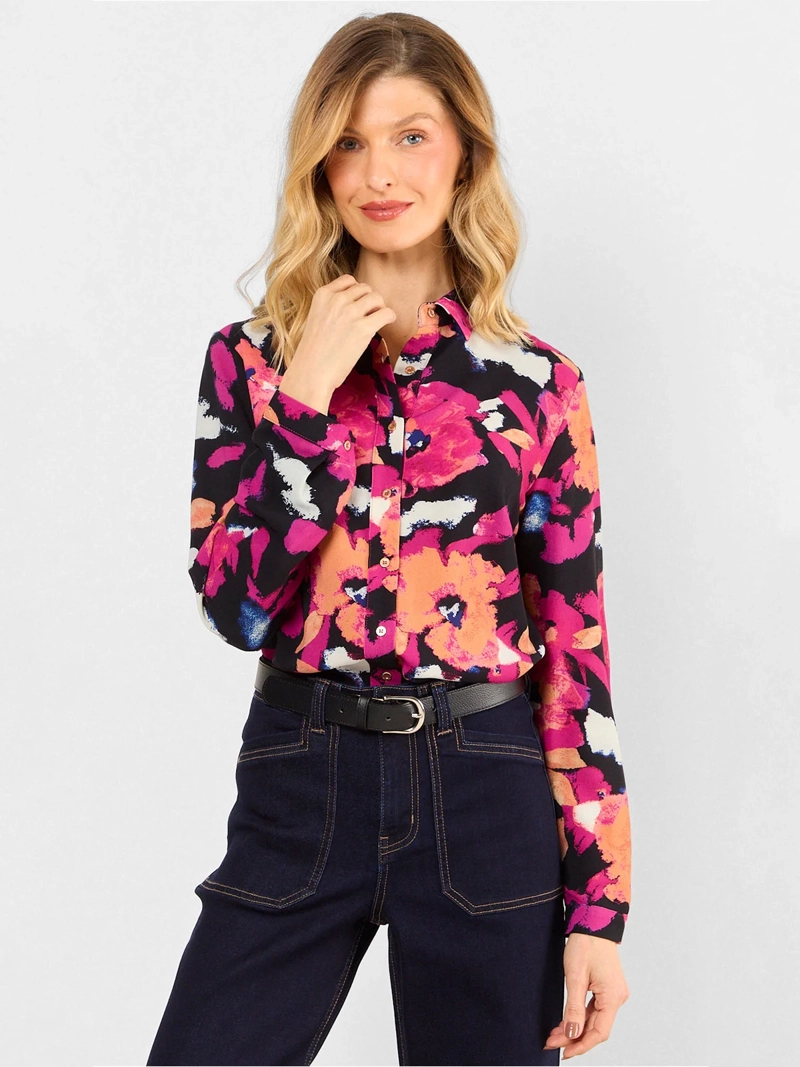 BLUSA MUJER MAGRIFFE MANGA LARGA CAMISERA ESTAMPADA - 1