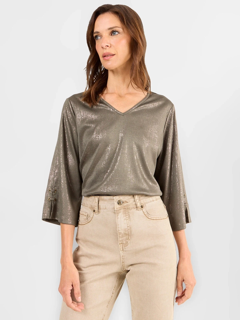 POLERA MUJER MA GRIFFE PABILO ESCOTE EN V - 1