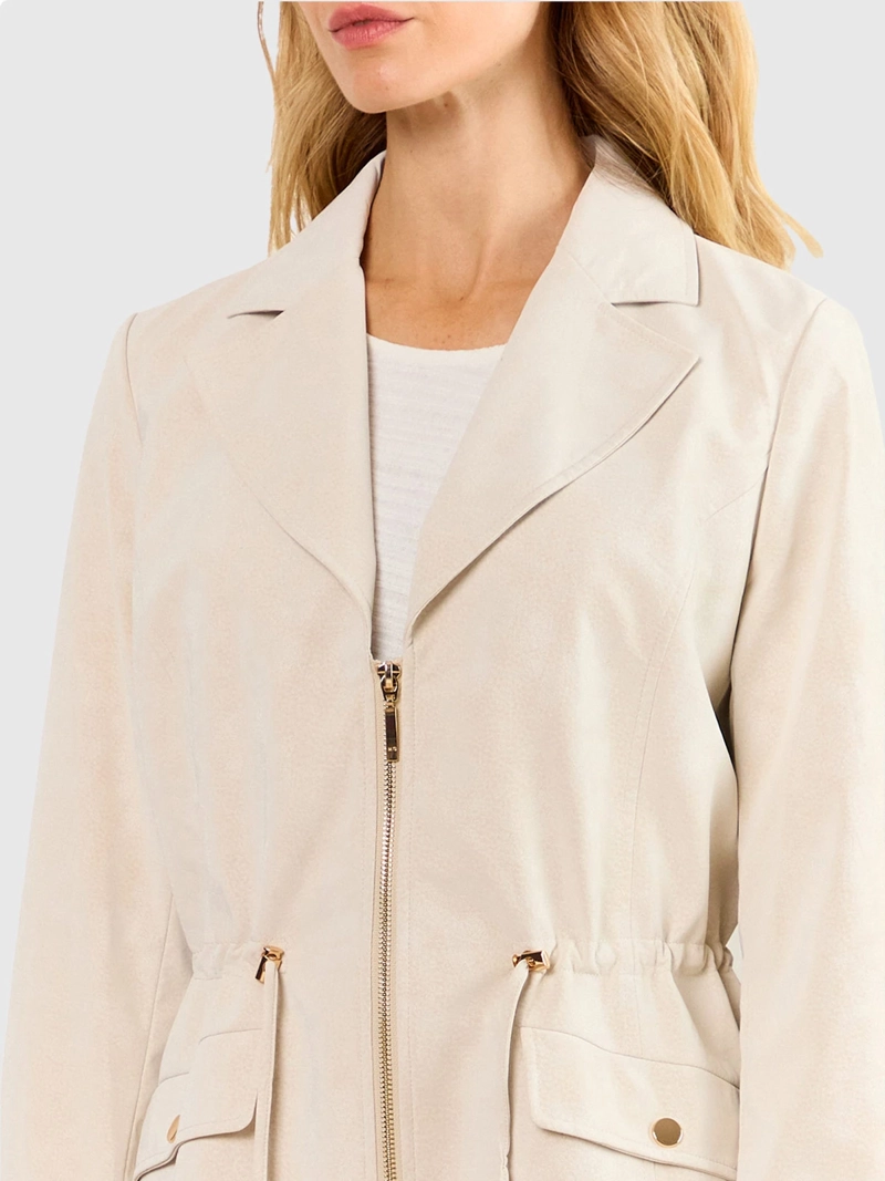 TRENCH MUJER MA GRIFFE IMPERMEABLE LAZO CINTURA BOLSILLOS BROCHE - 3