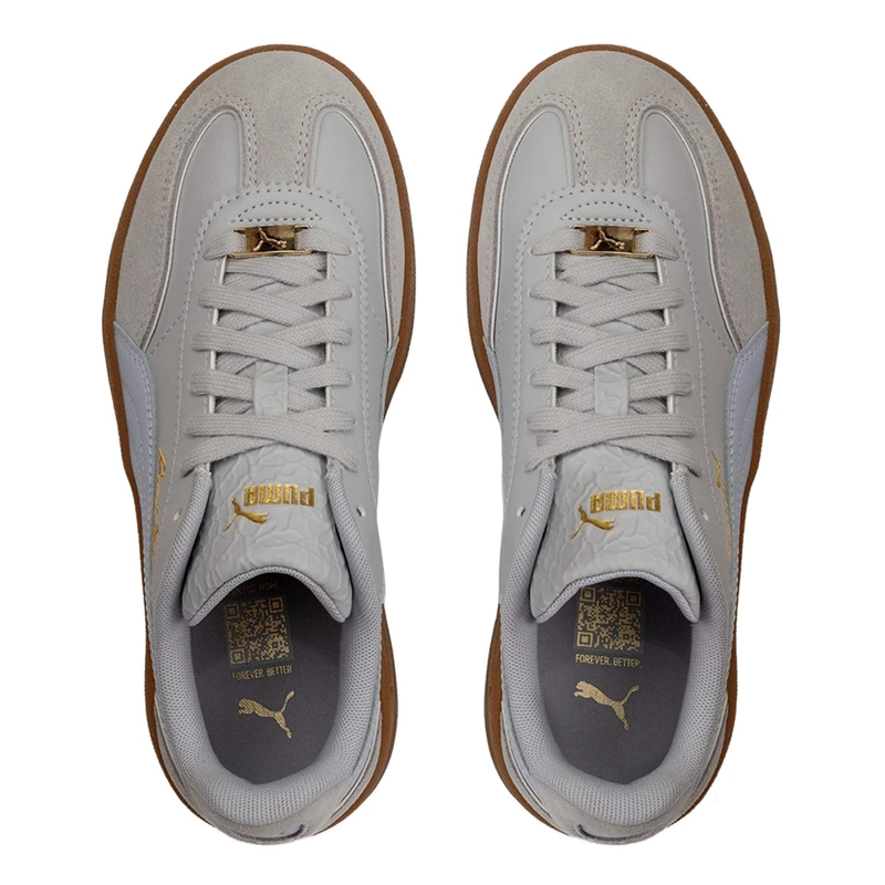 ZAPATILLAS MUJER PUMA CASUALES GRIS PUMA CLUB II ERA PLATFORM LUX CUERO - 4