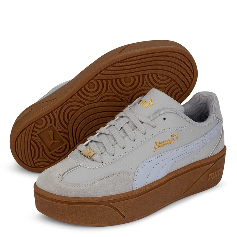 ZAPATILLAS MUJER PUMA CASUALES GRIS PUMA CLUB II ERA PLATFORM LUX CUERO - 2