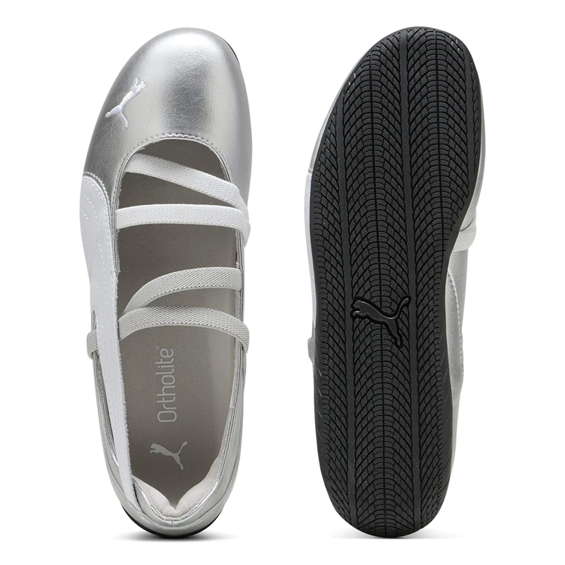 ZAPATILLAS MUJER PUMA CASUALES PLATA SPEEDCAT BALLET METALLIC CUERO - 4