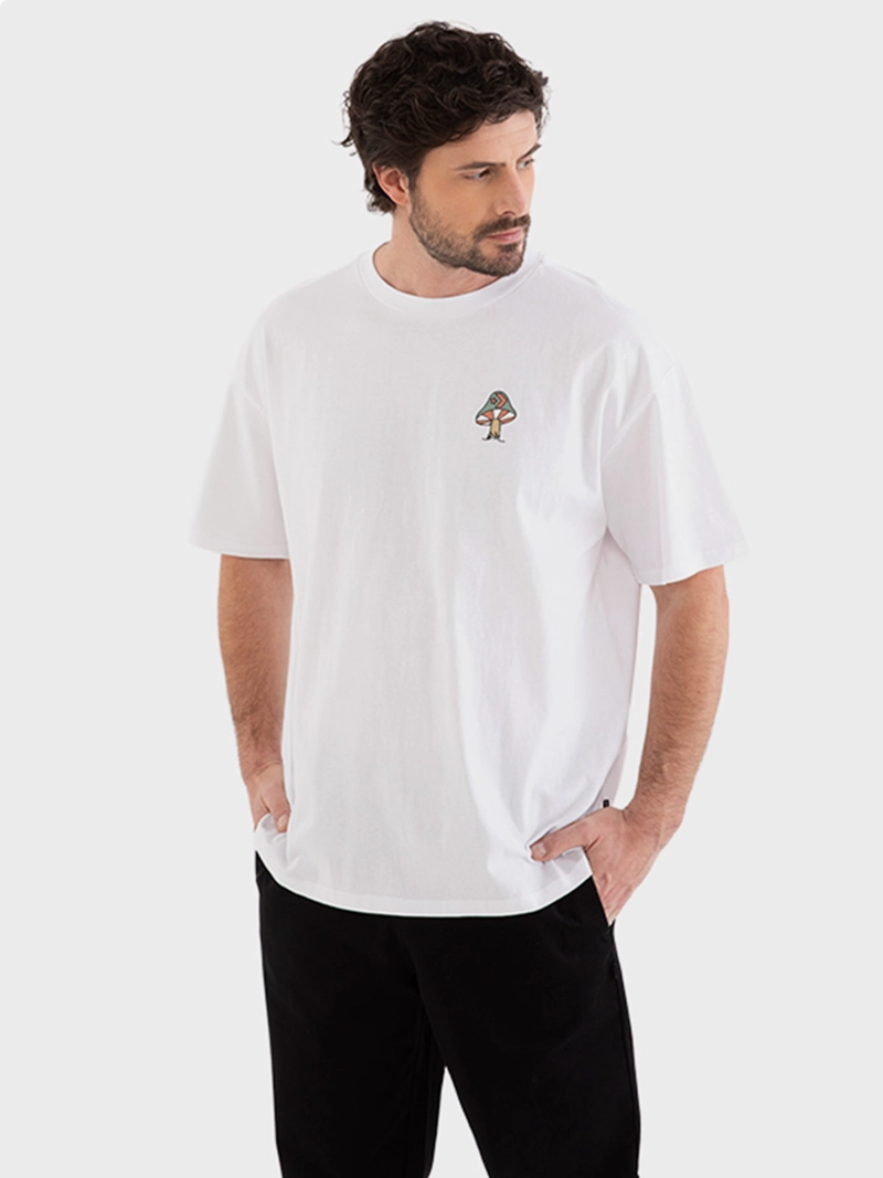 POLERA HOMBRE CONVERSE MANGA CORTA OVERSIZE MUSHROOM - 1