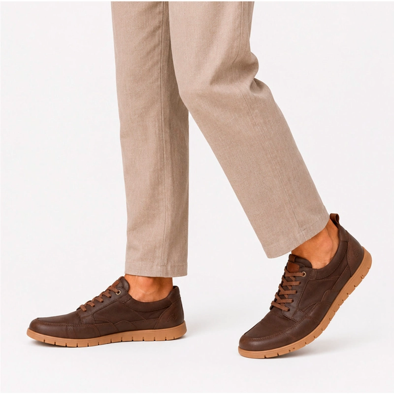 ZAPATILLAS HOMBRE GUANTE CASUALES CHOCOLATE HOLLAND CUERO - 2
