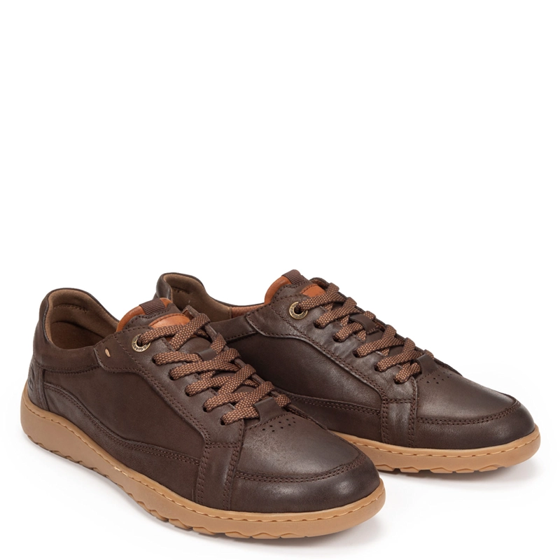 ZAPATILLAS HOMBRE GUANTE CASUALES CHOCOLATE HOLLAND CUERO - 3