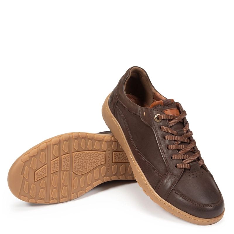 ZAPATILLAS HOMBRE GUANTE CASUALES CHOCOLATE HOLLAND CUERO - 5