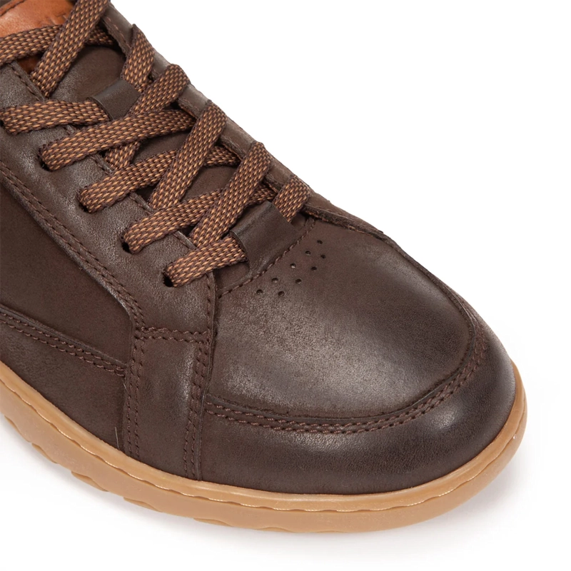 ZAPATILLAS HOMBRE GUANTE CASUALES CHOCOLATE HOLLAND CUERO - 6