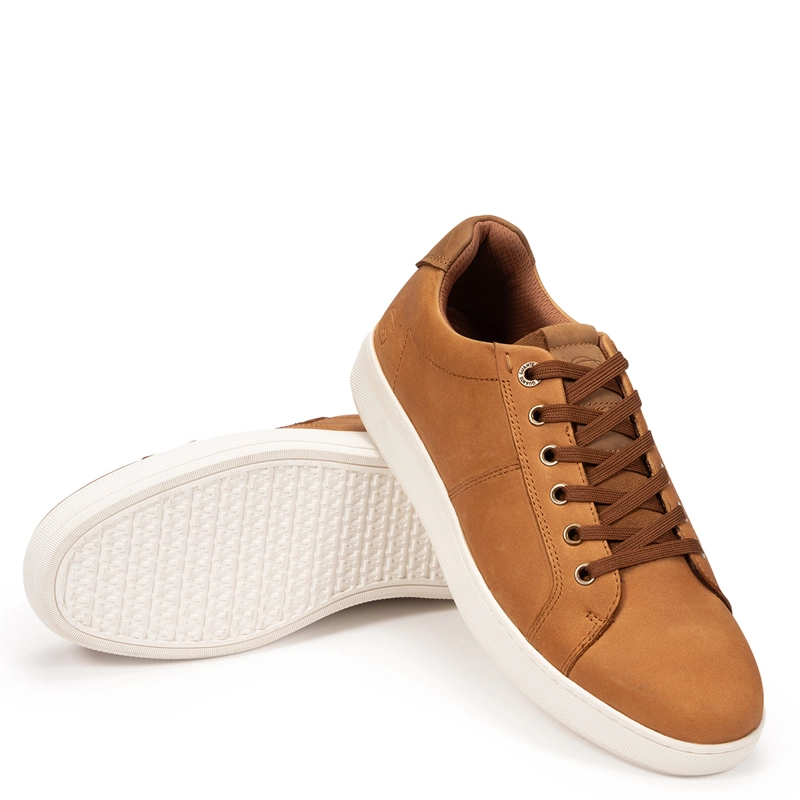 ZAPATILLAS HOMBRE GUANTE CASUALES CAMEL MELBOURNE CUERO - 5