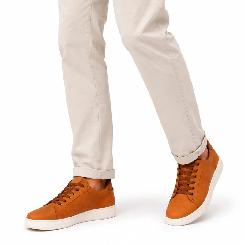 ZAPATILLAS HOMBRE GUANTE CASUALES CAMEL MELBOURNE CUERO - 2
