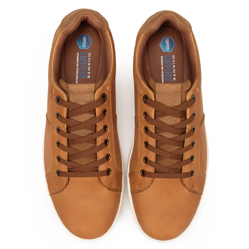 ZAPATILLAS HOMBRE GUANTE CASUALES CAMEL MELBOURNE CUERO - 4