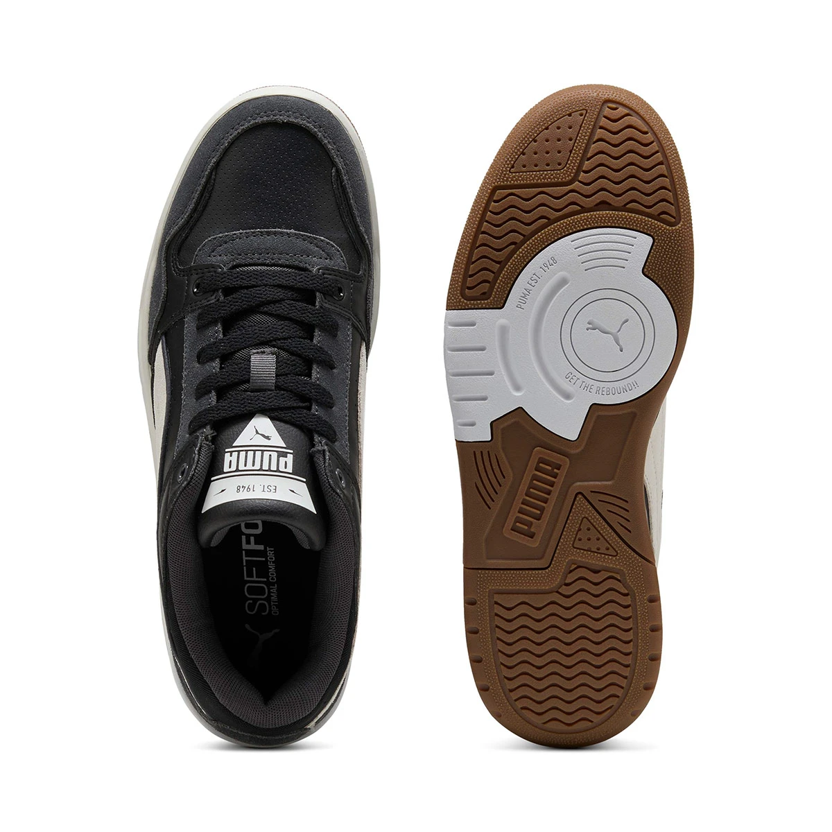 ZAPATILLAS HOMBRE PUMA CASUALES NEGRO REBOUND RETRO SD CUERO - 5