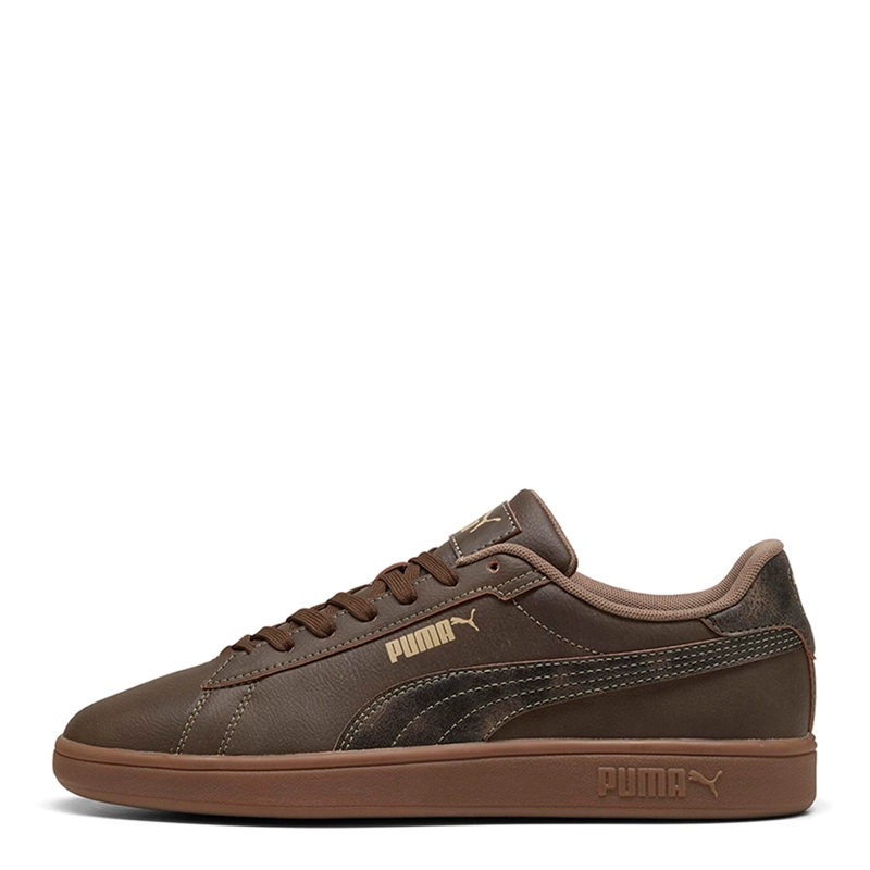 ZAPATILLAS HOMBRE PUMA URBANAS CAFÉ PUMA SMASH 3.0 CRAFTED LEATHER CUERO