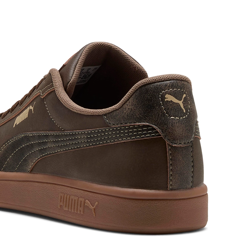 ZAPATILLAS HOMBRE PUMA URBANAS CAFÉ PUMA SMASH 3.0 CRAFTED LEATHER CUERO - 5
