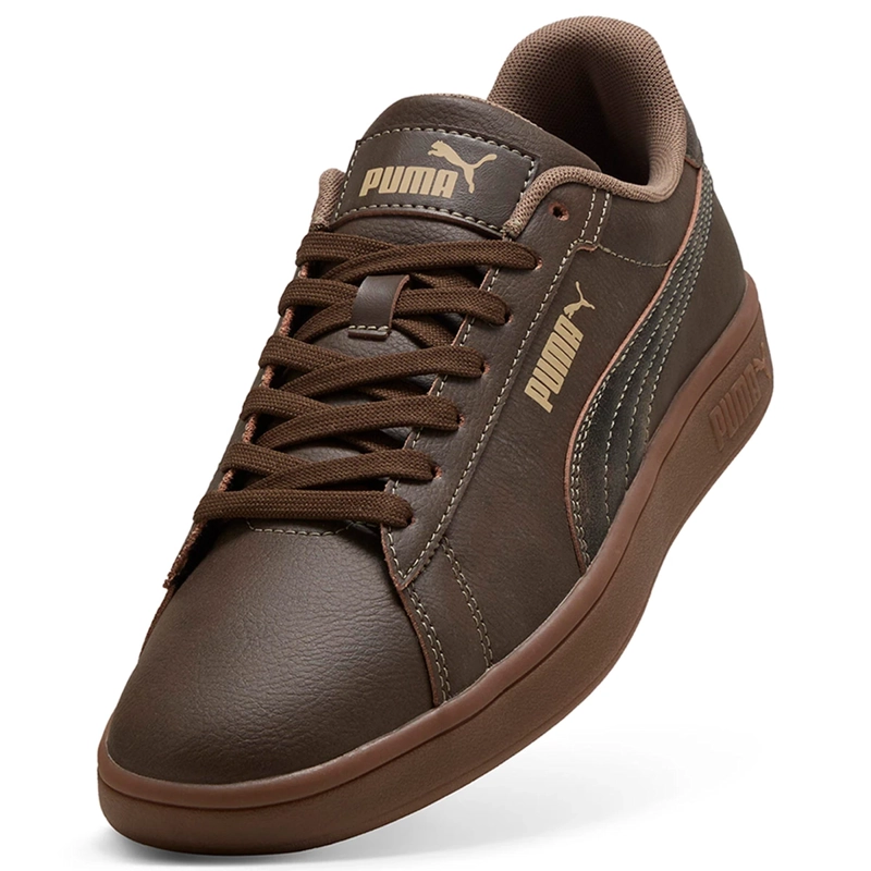 ZAPATILLAS HOMBRE PUMA URBANAS CAFÉ PUMA SMASH 3.0 CRAFTED LEATHER CUERO - 4