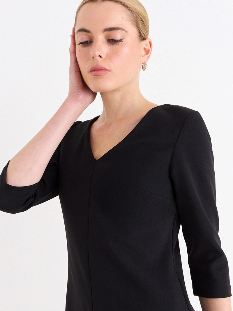 VESTIDO JUMPER MUJER ASH CORTO AJUSTADO RAYAS ESCOTE EN V MANGA 3/4 - 4