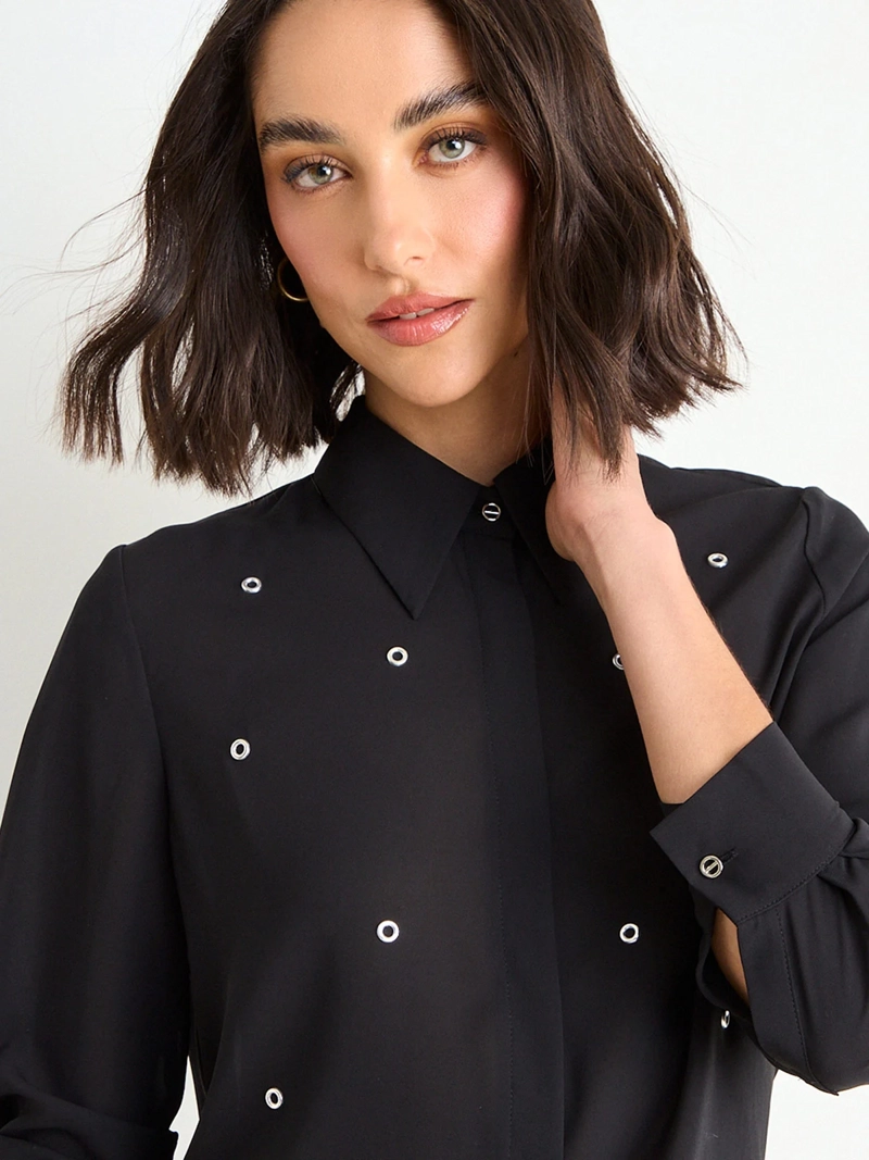 BLUSA MUJER ASH CUELLO CAMISERO MANGA LARGA - 3