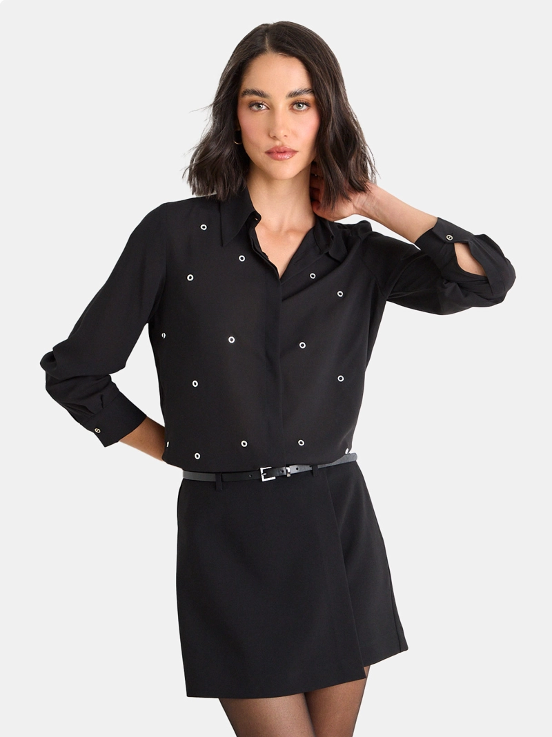 BLUSA MUJER ASH CUELLO CAMISERO MANGA LARGA - 1