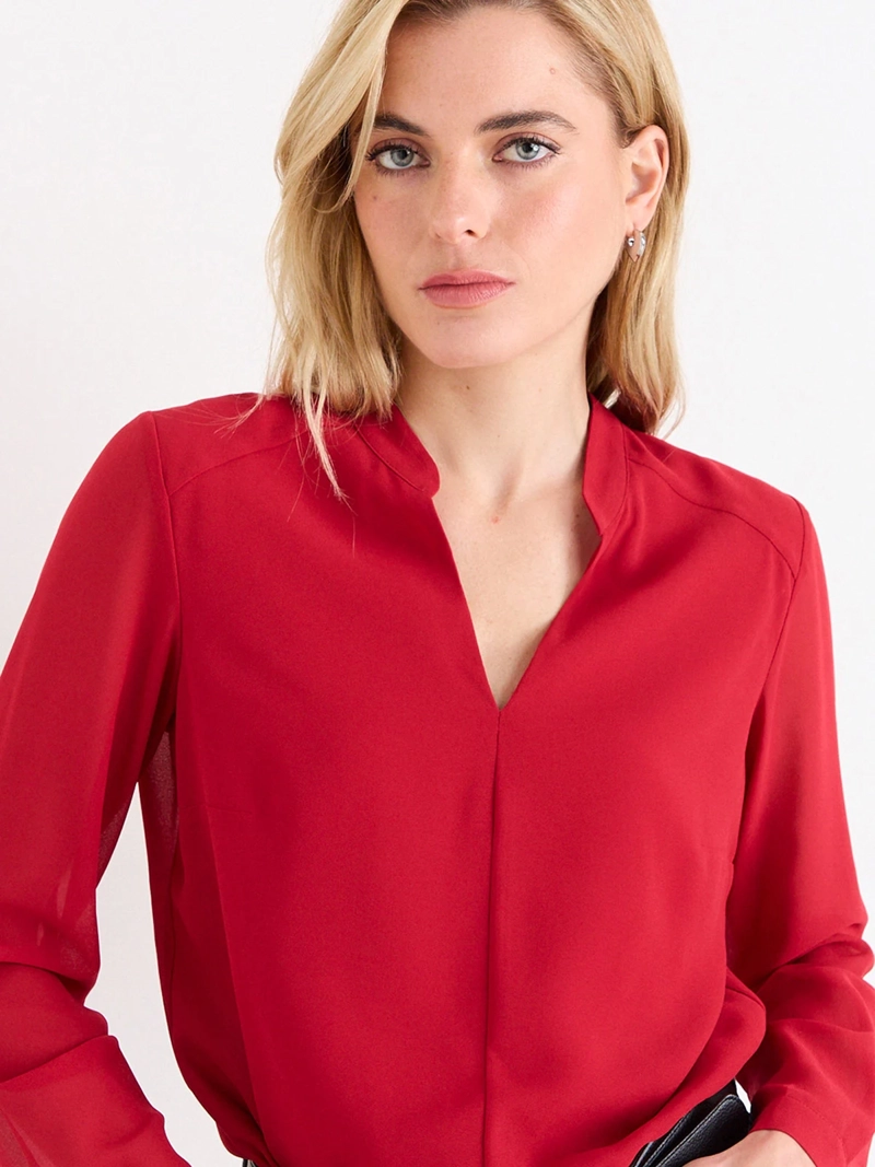 BLUSA MUJER ASH CUELLO MAO ESCOTE EN V - 3