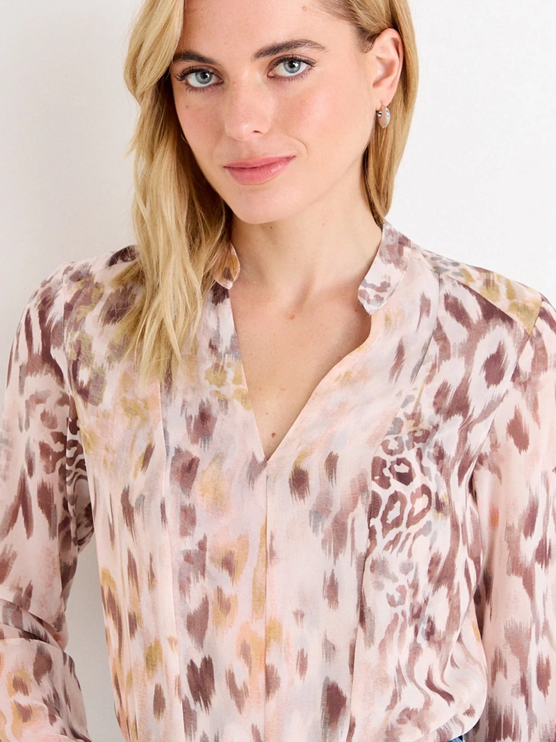 BLUSA MUJER ASH CUELLO MAO MANGA LARGA - 3