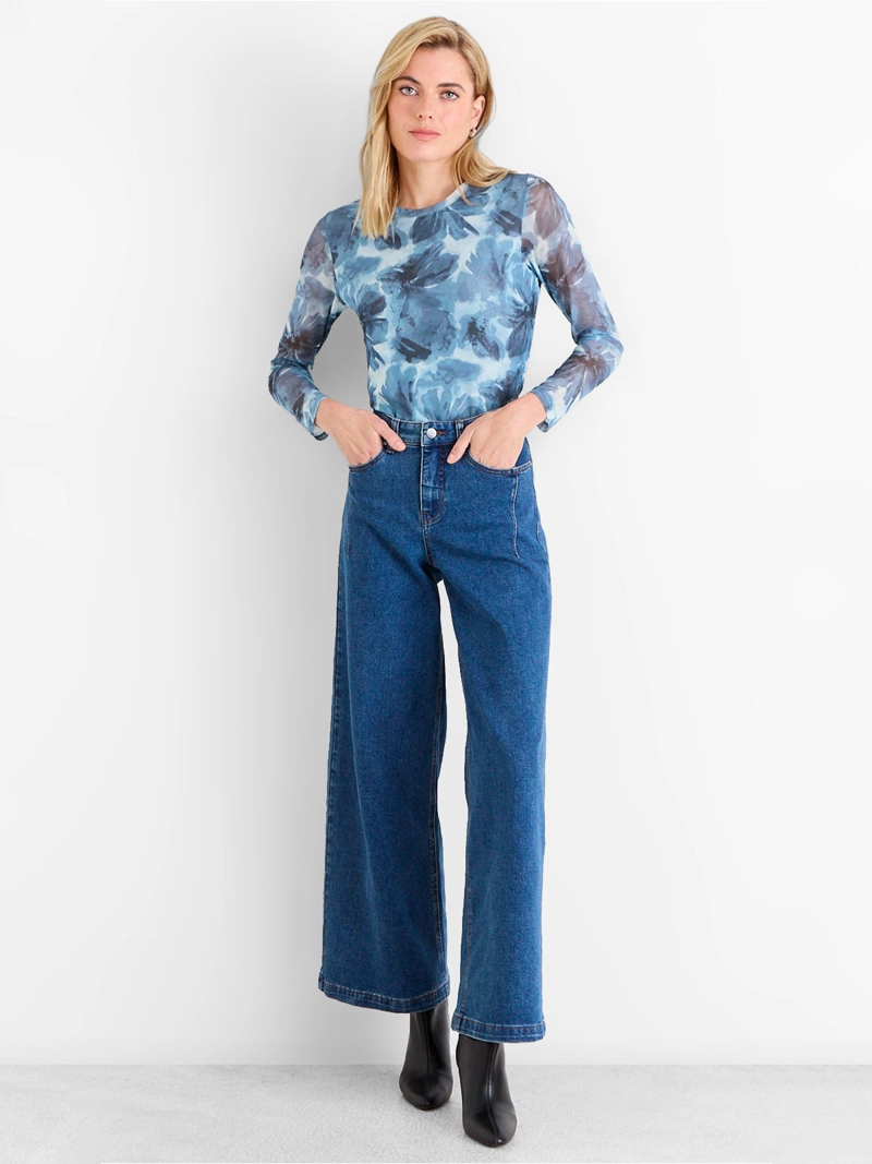 POLERA MUJER ASH MANGA LARGA CUELLO REDONDO DISEÑO PRINT FLORAL - 5