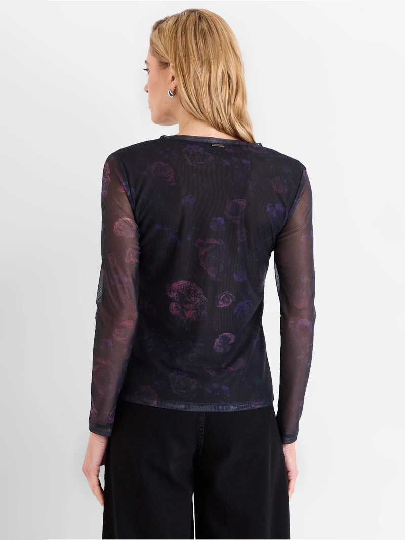 POLERA MUJER ASH MANGA LARGA CUELLO REDONDO DISEÑO PRINT FLORAL - 2