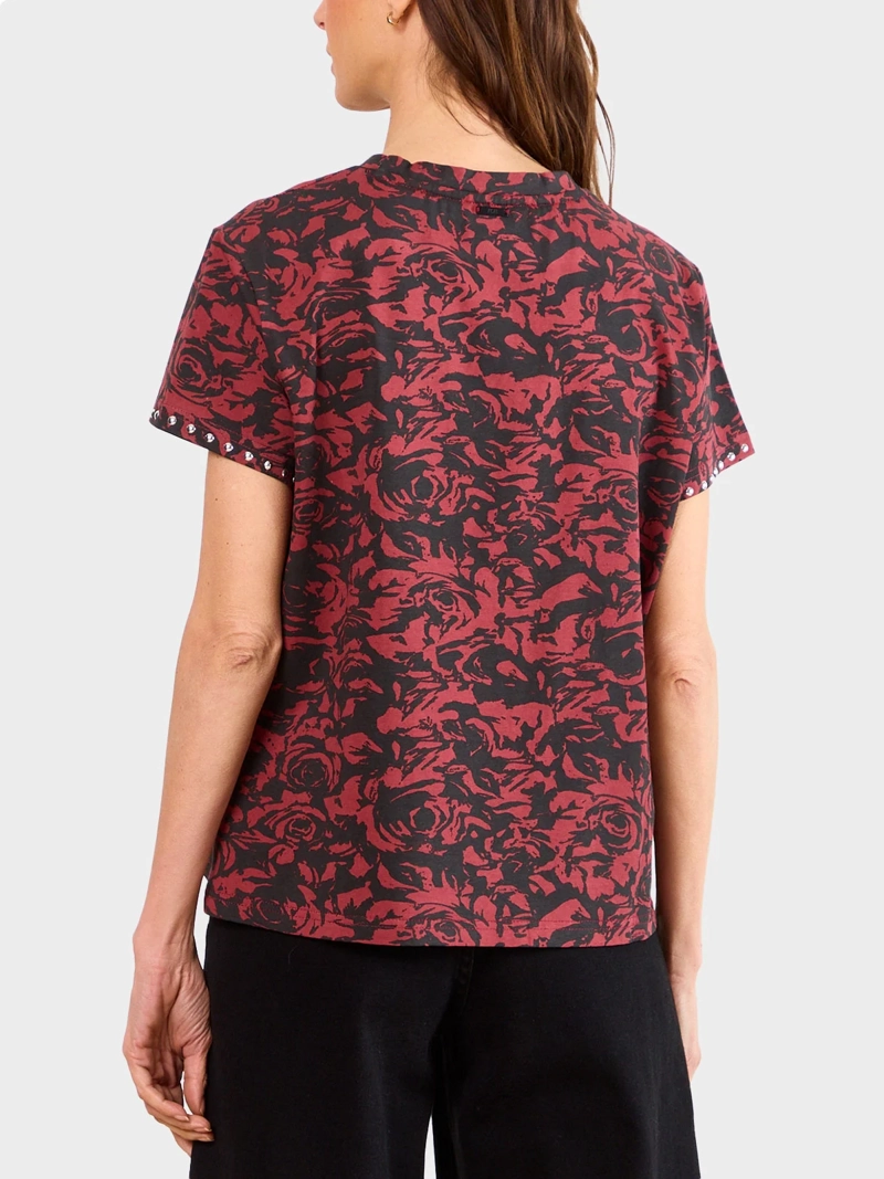 POLERA MUJER ASH MANGA CORTA CUELLO REDONDO DISEÑO PRINT FLORAL - 2