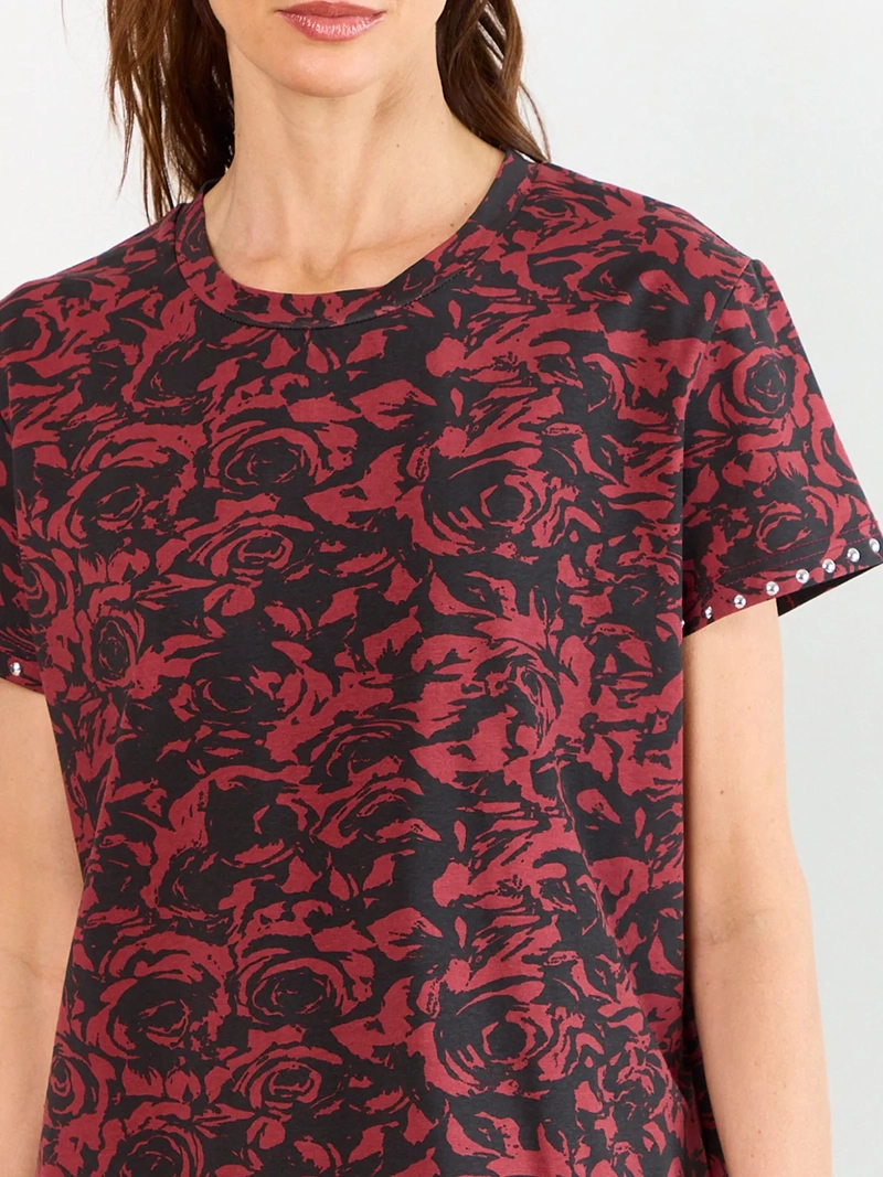POLERA MUJER ASH MANGA CORTA CUELLO REDONDO DISEÑO PRINT FLORAL - 3