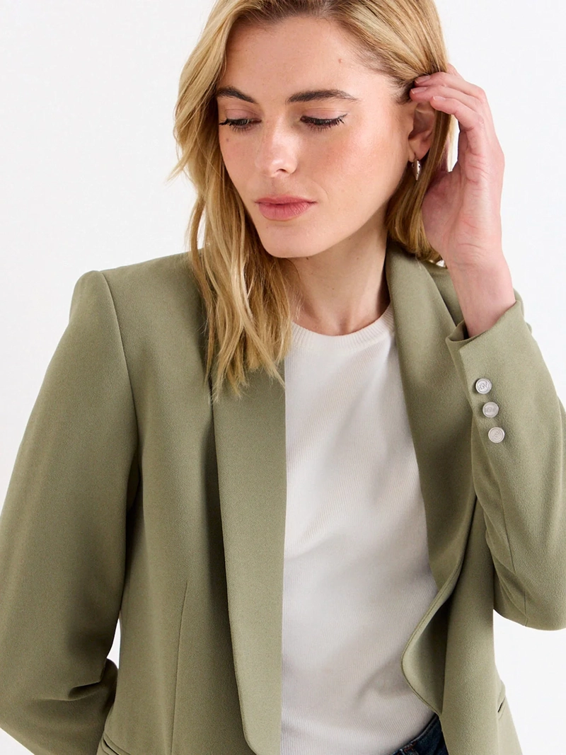 BLAZER MUJER ASH MANGA LARGA LISO - 3