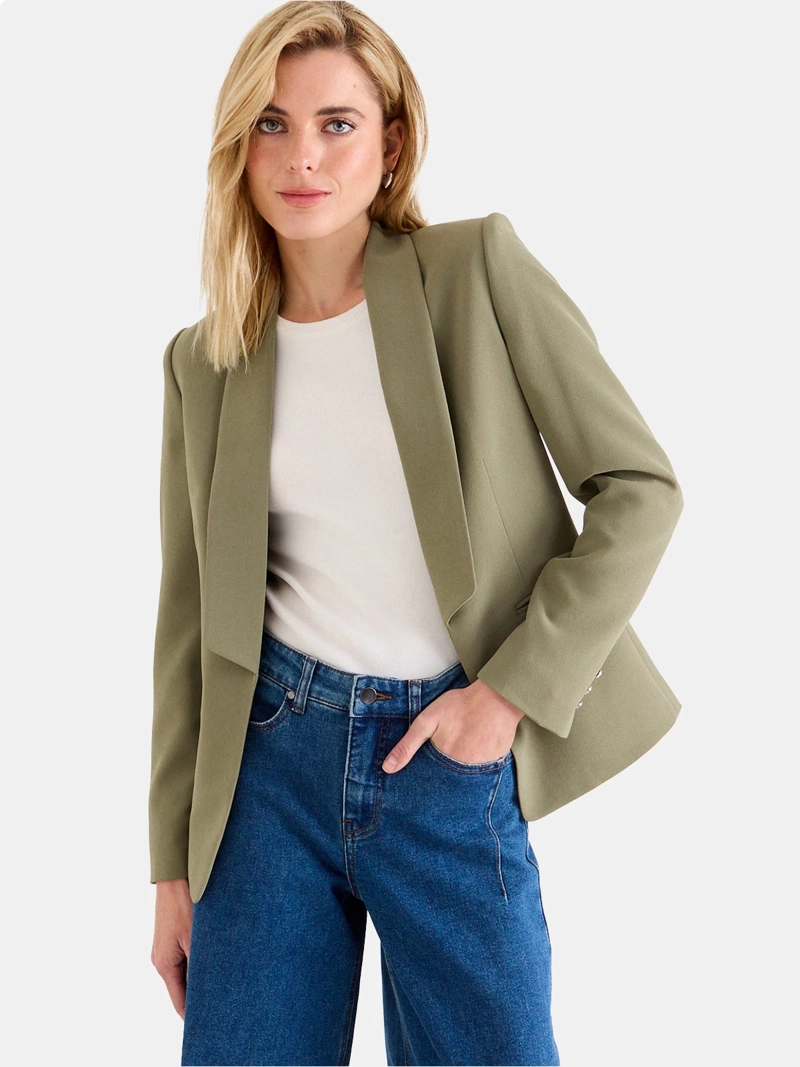 BLAZER MUJER ASH MANGA LARGA LISO - 1