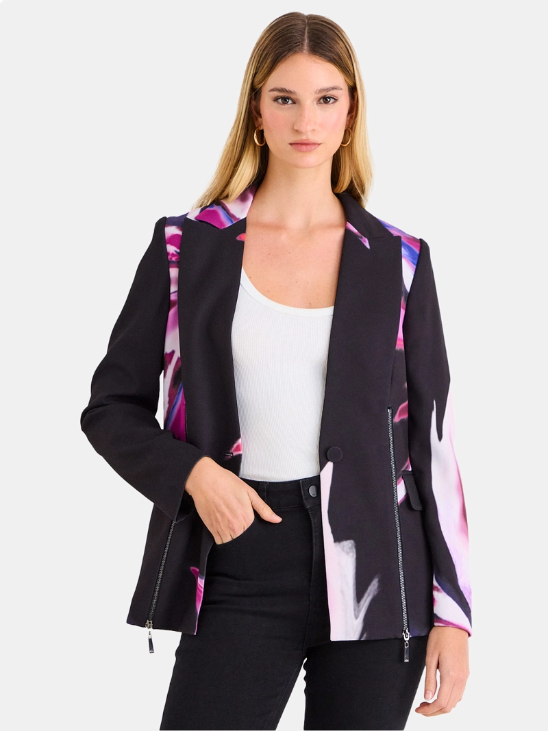 BLAZER MUJER ASH MANGA LARGA ESTAMPADO - 1