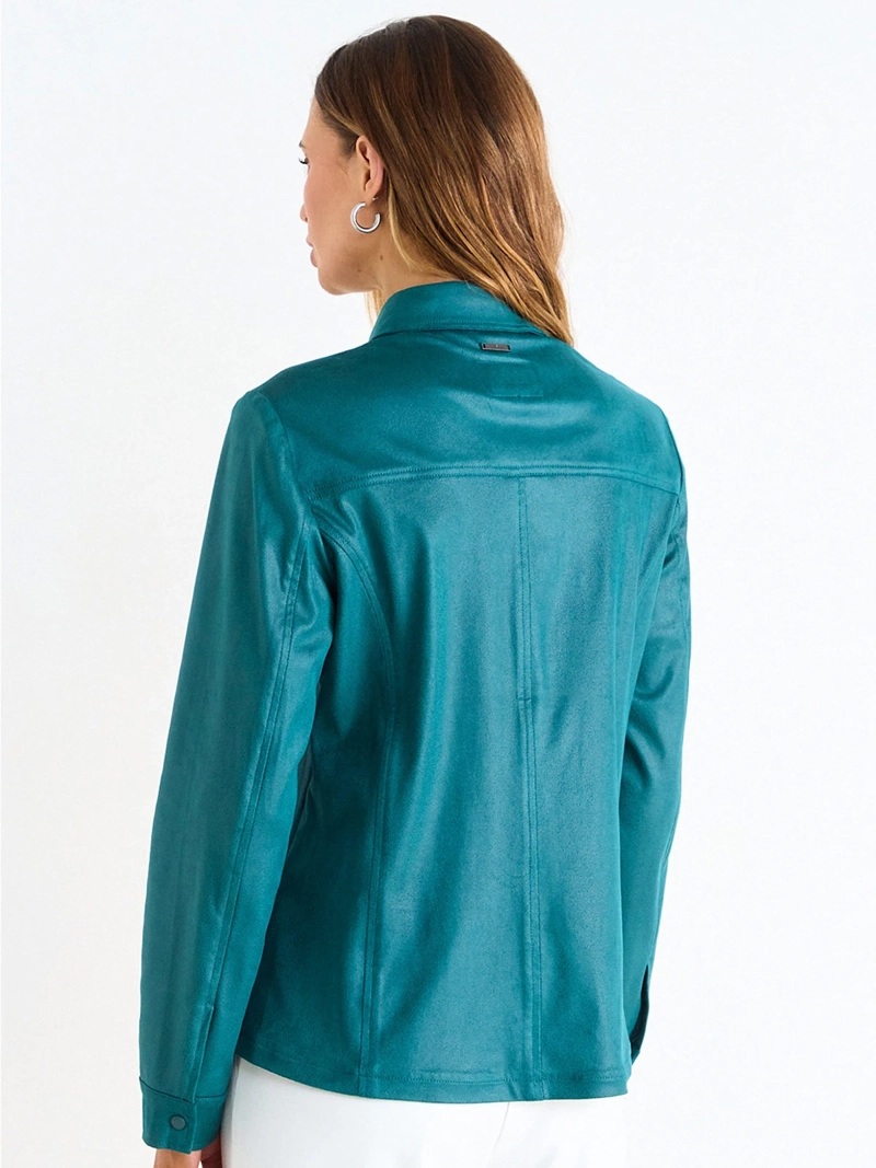 SOBRECAMISA MUJER ASH MANGA LARGA SUEDE CRAQUELADO - 2