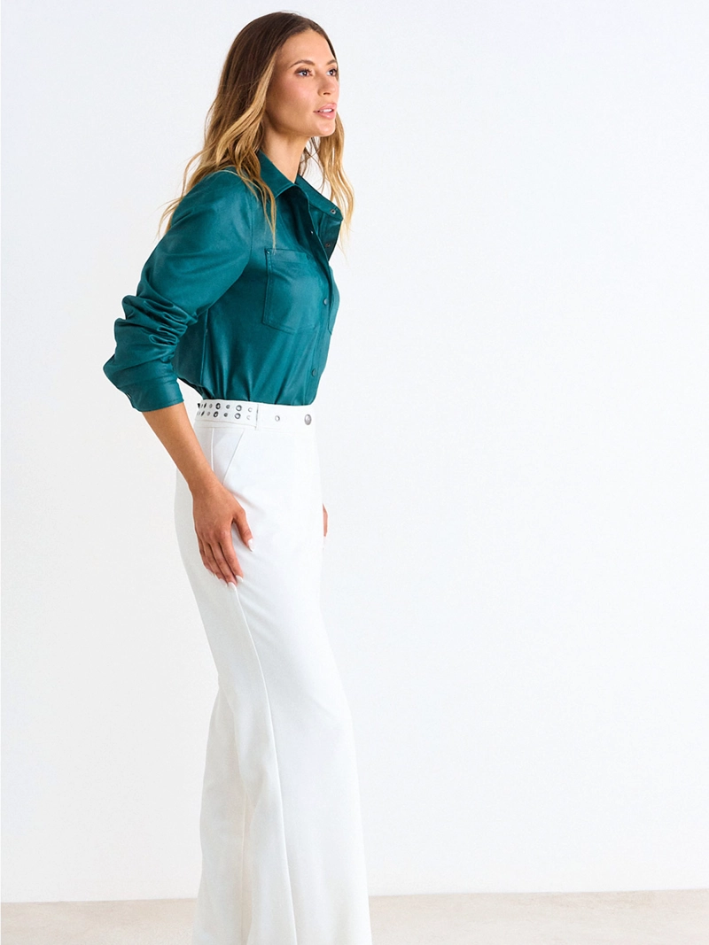 SOBRECAMISA MUJER ASH MANGA LARGA SUEDE CRAQUELADO - 5