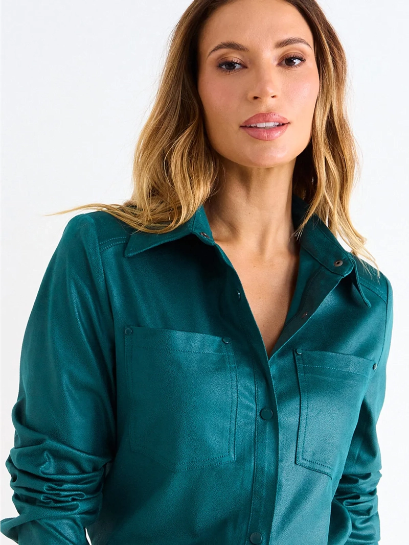 SOBRECAMISA MUJER ASH MANGA LARGA SUEDE CRAQUELADO - 3