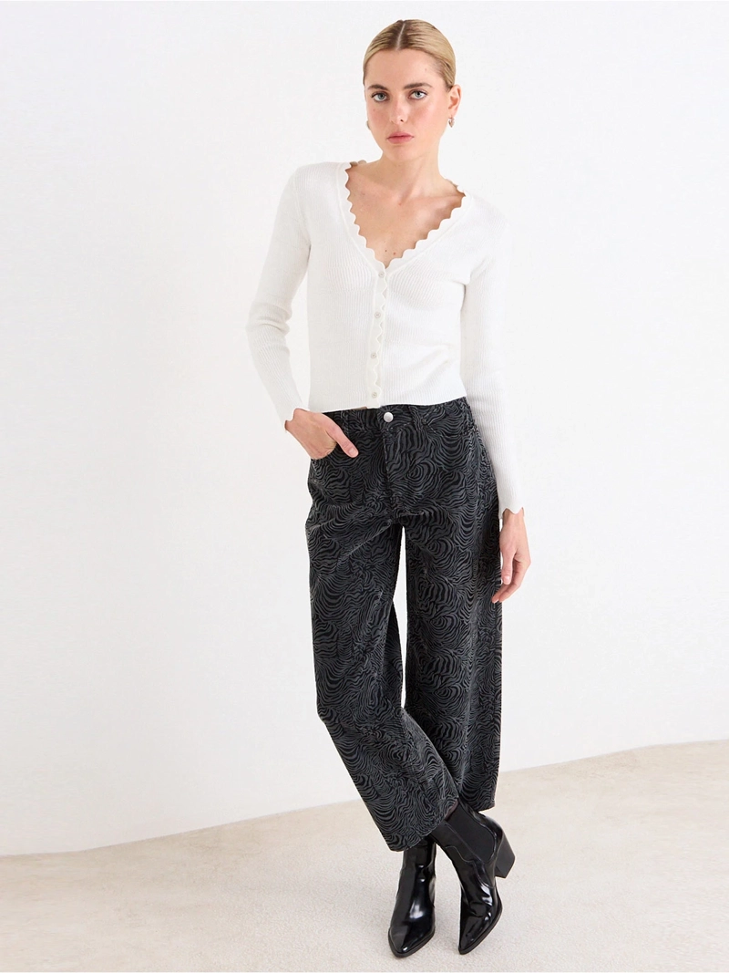 CARDIGAN MUJER ASH ESCOTE V ACANALADO - 5