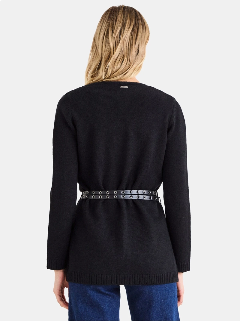 CARDIGAN MUJER ASH MANGA LARGA ESCOTE EN V ABIERTO - 2