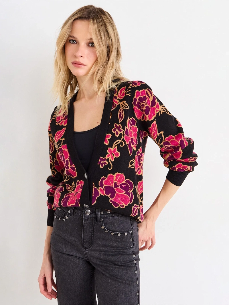 CARDIGAN MUJER ASH ESCOTE EN V  - 1