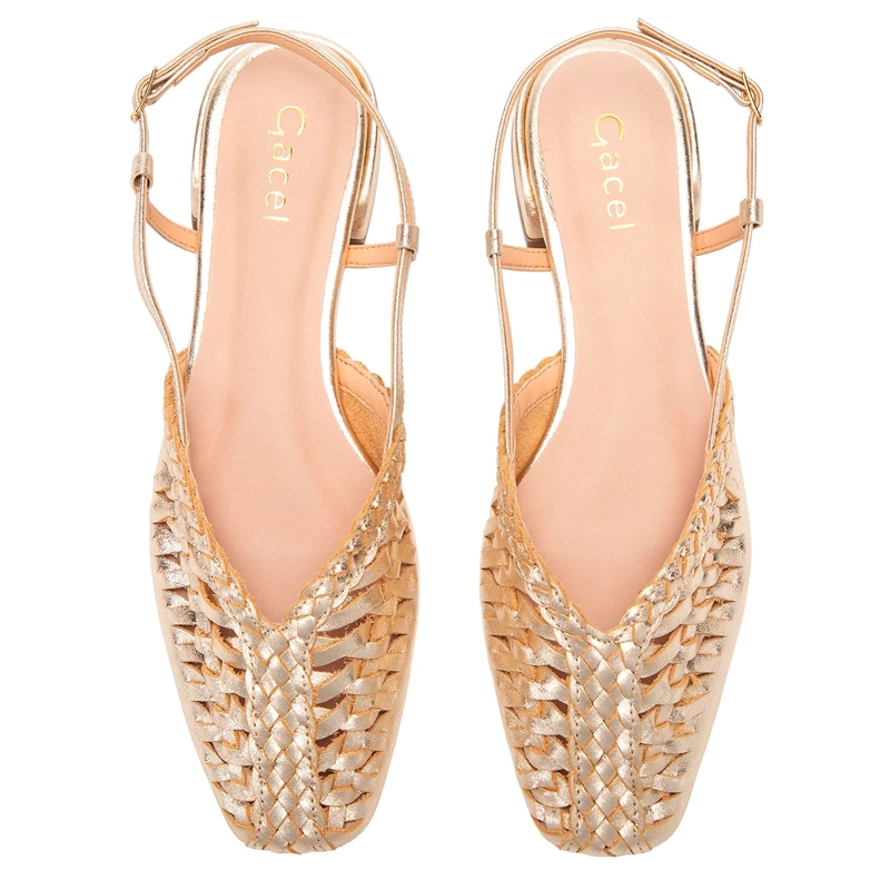 ZAPATOS MUJER GACEL DORADO ANDRE CUERO - 4