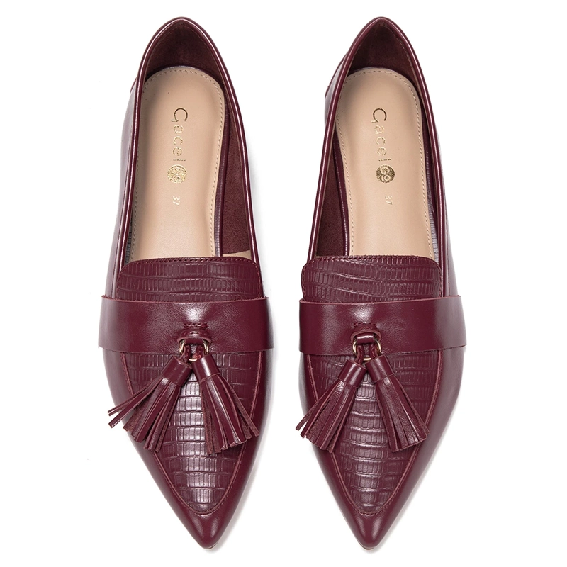 ZAPATOS MUJER GACEL BURDEO HAIMI CUERO - 4