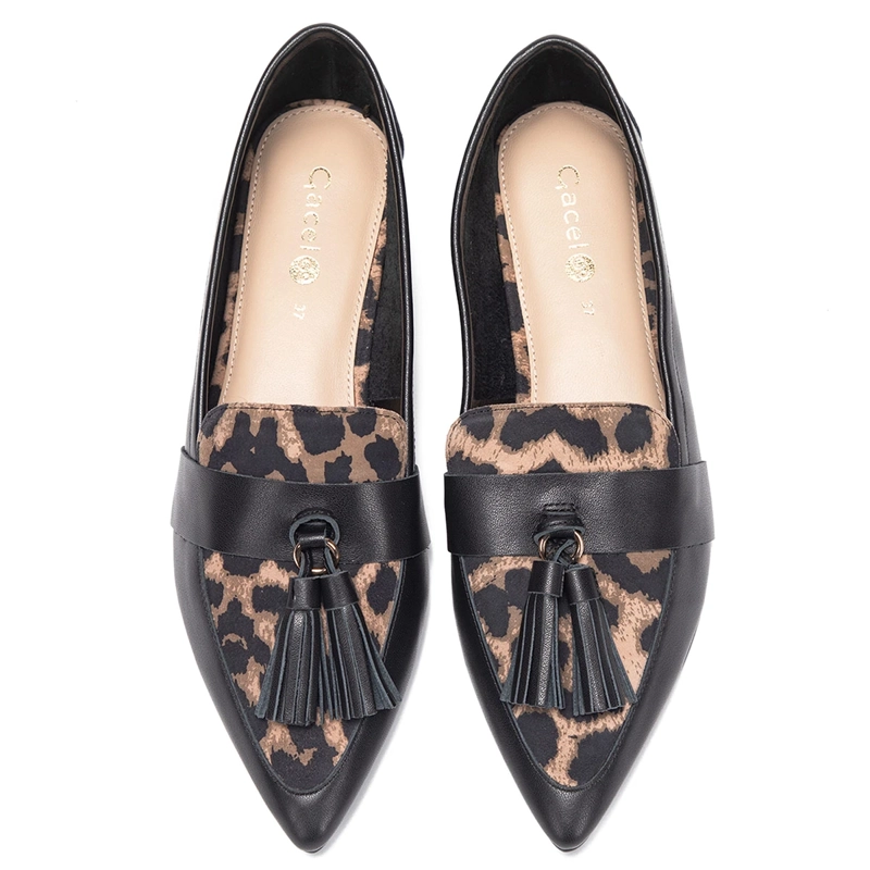 ZAPATOS MUJER GACEL NEGRO HAIMI CUERO - 4