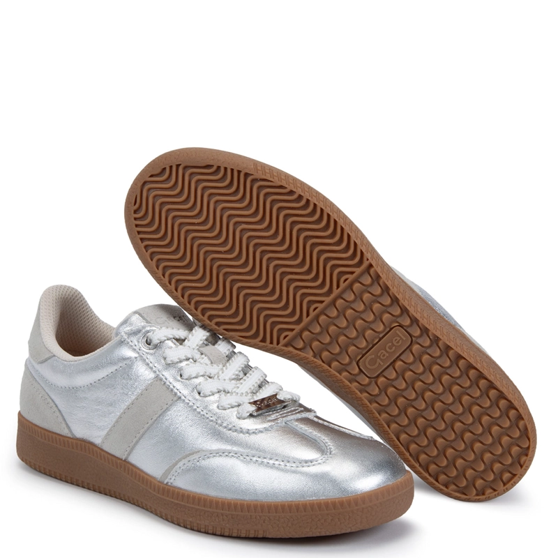 ZAPATILLAS MUJER GACEL CASUALES PLATEADO MUNA CUERO - 5