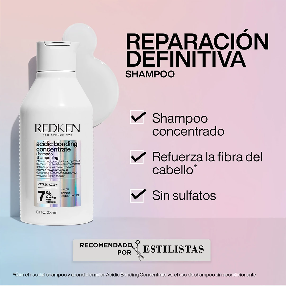 SET REPARACIÓN REDKEN ACIDIC BONDING CONCENTRATE SHAMPOO 300ML+ACONDICIONADOR 300ML - 2